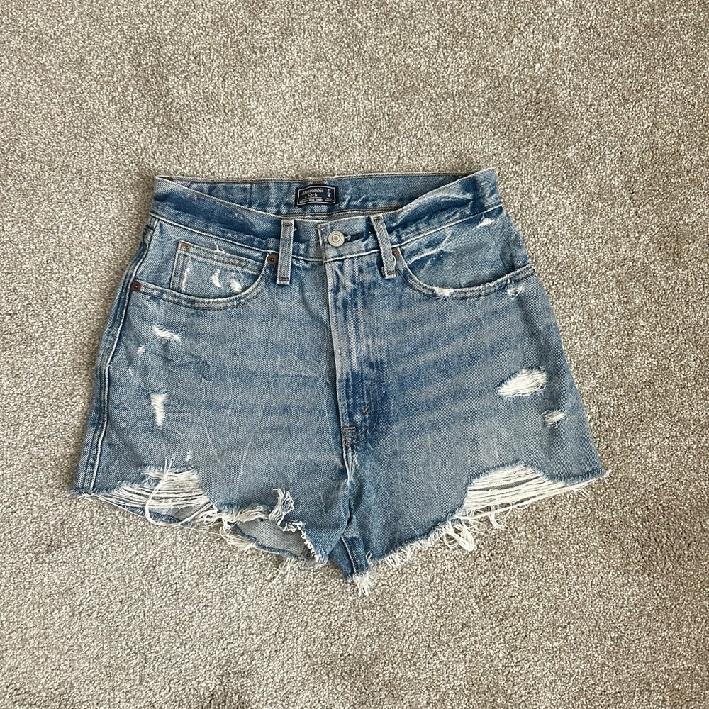 {Abercrombie & Fitch} Distressed Denim Shorts